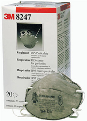 3M PARTICULATE RESPIRATOR CHARCOAL R95 ORGANIC VAPOR BOX OF 20