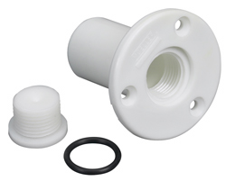 MOELLER PLUG DRAIN TRANSOM NYLON WITH O-RING 1" DIAMETER