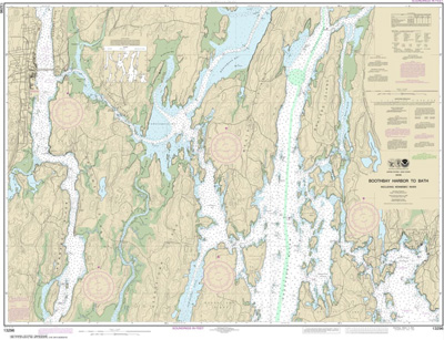 CHART WATER RESISTANT BOOTHBAY HARBOR TO BATH