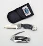 KNIFE S/S SERRATED &SPIKE W/SHEATH CREW BLK HANDLE
