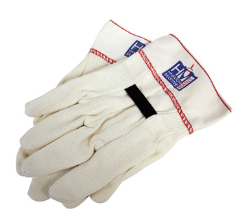 GLOVE FISHERMAN WHITE WITH COLORED POLYESTER-CORD TRIM (PAIR OR DOZEN)