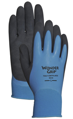 WONDER GRIP LATEX DOUBLE COATED GLOVES BLUE