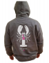 GUY COTTON FISH PINK HOODIE GRAY LOBSTER SMALL