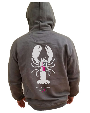 GUY COTTON FISH PINK HOODIE GRAY LOBSTER XLARGE