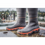 GRUNDENS DECK BOSS 15" HIGH BOOTS GRAY/ORANGE MENS SIZE 10