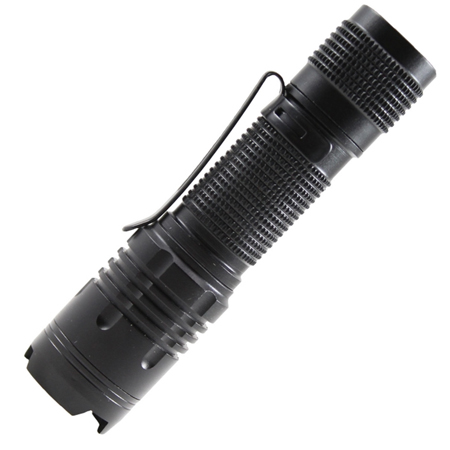 FLASHLIGHT 250 LUMEN LED 2 MODES TACTICAL BLACK IMPACT RESISTANT