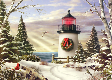 CHRISTMAS CARD SAILING ON BY 16 CARDS W/ ENVELOPES