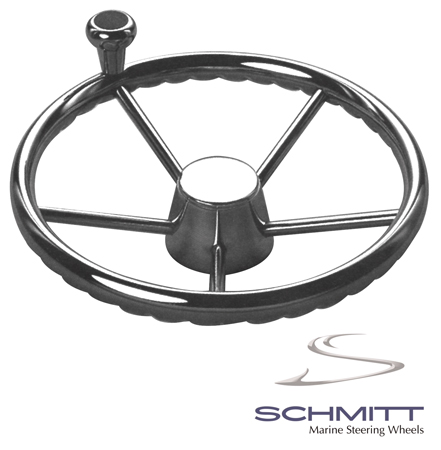 STEERINGWHEEL 15.5" SS 3/4" TAPER KNOB & SS CAP