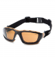 SAFETY GLASSES BRONZE WITH STRAP BLACK & TAN FRAME