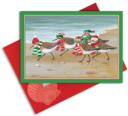 CHRISTMAS CARD SANDPIPERS 16 COUNT WITH ENVELOPES