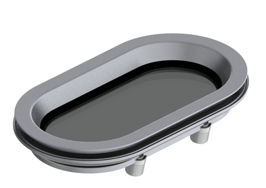 PORTLIGHT ALUMINUM SMOKE LENS 11 9/16"x6 12/16"