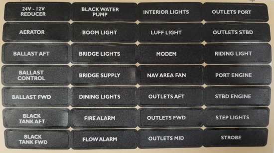 BEP SET-12N PANEL LABEL SET 12