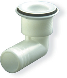 FORESPAR SINK WASTE DRAIN 90 DEGREE 1" ID HOSE 1 3/4" FLANGE
