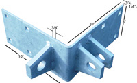 DOCK CORNER T-HINGE PLATE 3 TABS (MALE & FEMALE) 10"