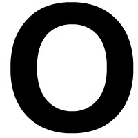 LETTER STICK ON 4" BLACK O