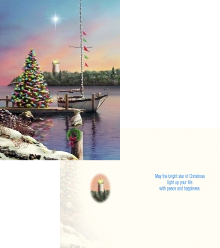 CHRISTMAS CARD NORTHERN HARBOR 16 CARDS W/ ENVELOPES
