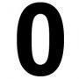 NUMBER STICK ON 4" BLACK 0 (ZERO)