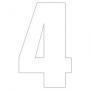 NUMBER STICK ON 6" WHITE 4