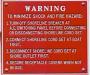 PLAQUE ELECTRICAL DISCONNECT