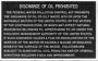 PLAQUE OIL DISCHARGE RIGID PLASTIC W/ADH STRIP