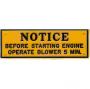 PLAQUE OPERATE BLOWER 5 MINUTES