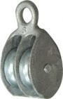 PULLEY DOUBLE FAST EYE GALVANIZED FOR 3/8" ROPE
