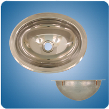 SCANDVIK SINK OVAL POLISHED 316 STAINLESS STEEL  10" X 13"