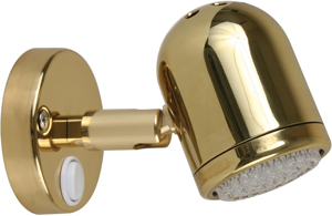 SCANDVIK READING LIGHT ADJUSTABLE SWIVEL LED BRASS WARM WHITE 12 VOLT