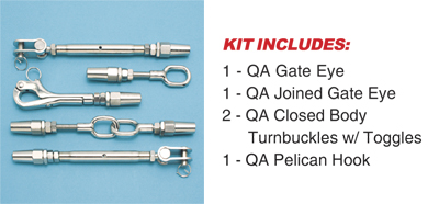 LIFELINE KIT WITH GATE NO CABLE 3/16"