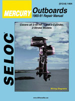 SELOC REPAIR MANUAL MERCURY  1-2 CYL 2-40HP 1965-89' VOL 1
