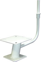 RADAR MOUNT ALUMINUM WHITE 6" UNIVERSAL WITH LIGHT BRACKET