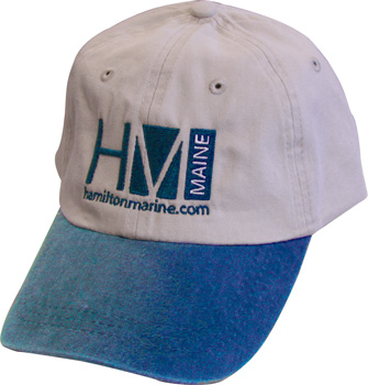 HAT HAMILTON MARINE KHAKI STONEWASH BLUE VISOR