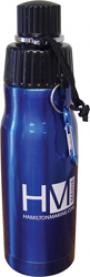 WATER BOTTLE BLUE 20OZ SS HAMILTON MARINE LOGO