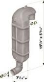 VETUS WATERLOCK GOOSE NECK LT40 2" FIXED PORTS