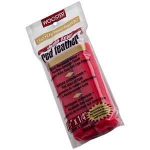 ROLLER COVER RED FEATHER 4 1/2" 1/4" NAP 2 PACK