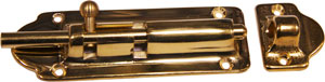 WHITECAP BARREL BOLT BRASS 4"
