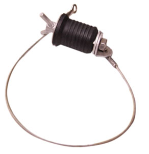 WHITECAP TEE HANDLE DRAIN PLUG WITH STAINLESS STEEL CABLE AND NUT