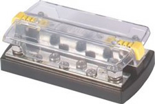 BLUE SEA 2722 DUAL BUSBAR & COVER 150A 1/4"-20 STUD 5 GANG