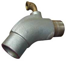 BUCK ALGONQUIN EXHAUST ELBOW WATER COOLED ZINC 2-1/2" NIPPLE FOR 3" HOSE