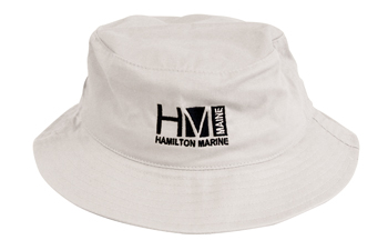 HAT HAMILTON MARINE LOGO CRUSHER BUCKET WHITE