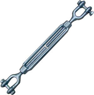 TURNBUCKLE JAW TO JAW GALVANIZED DROP FORGED WWL 7600 LBS 1" X 18"
