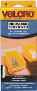 VELCRO TAPE STICKY BACK INDUSTRIAL STRENGTH WATERPROOF WHITE 2" X 4'