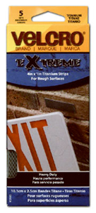 VELCRO EXTREME STRIPS 1" X 4" GRAY 5 PACK