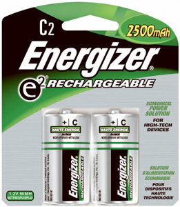 BATTERY ENERGIZER RECHARGEABLE C 2 PACK