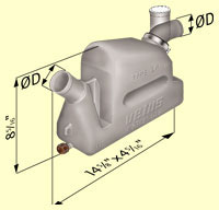 VETUS WATERLOCK LP40 4.3 LITRE 1-9/16" ROTATABLE PORTS