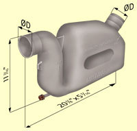 VETUS WATERLOCK LP50 4.3 LITRE 3" FIXED PORTS