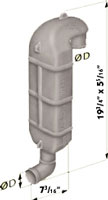 VETUS WATERLOCK GOOSE NECK LT40 2-3/8" FIXED PORTS