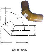 CENTEK MARINE EXHAUST 90 DEGREE ELBOW VERNATUBE FIBERGLASS 4" X 9.38"