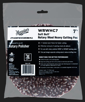 MEGUIAR'S&REG; SOFT BUFF 7" ROTARY WOOL HEAVY CUTTING PAD